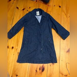 Salad Denim Trench Coat Jacket Women’s M 100% Cotton